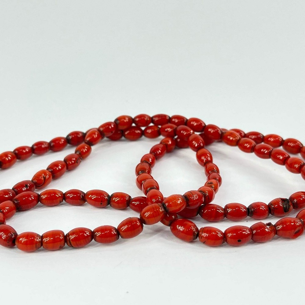 Bohemian Tiny Oval Red Trade Beads