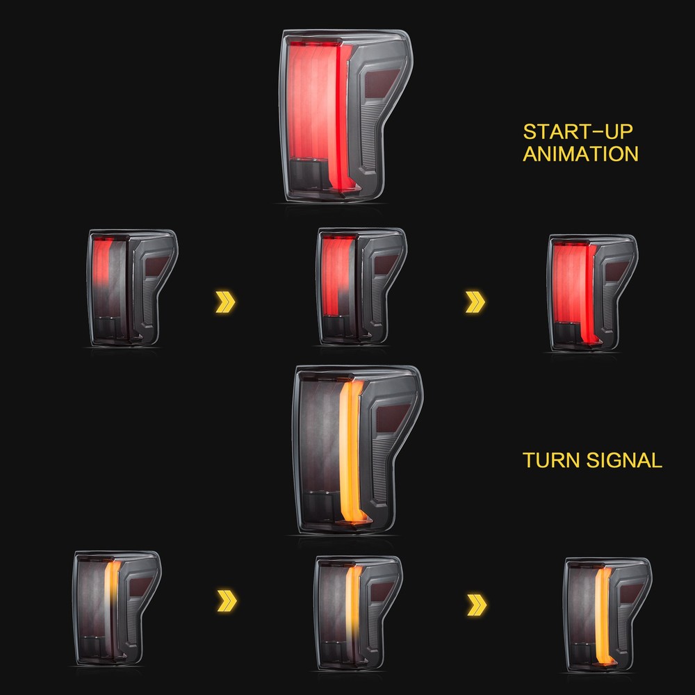 VLAND Full LED Tail Lights For Toyota Tundra 2007-2013 Sequential Rear Lamps Set