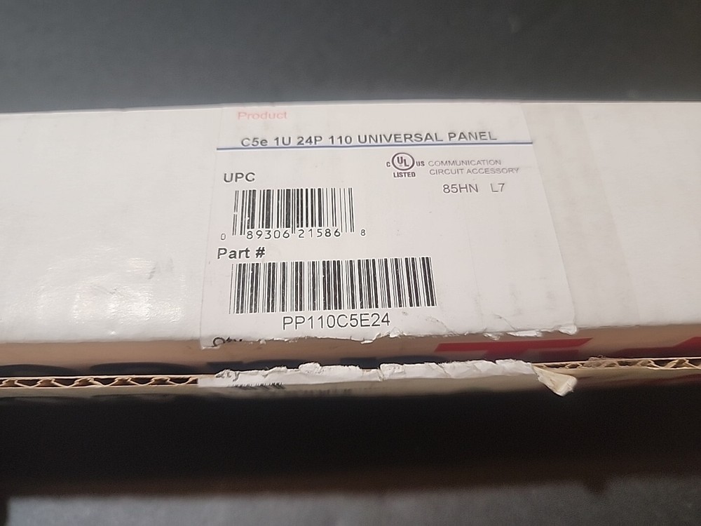 Hellermann Tyton PP110C5E24 Category 5e Universal 24 Port Patch Panel, 1U, Black