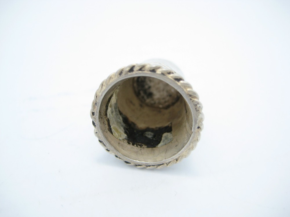 Antique Sterling Silver Sewing Rope Border Thimble