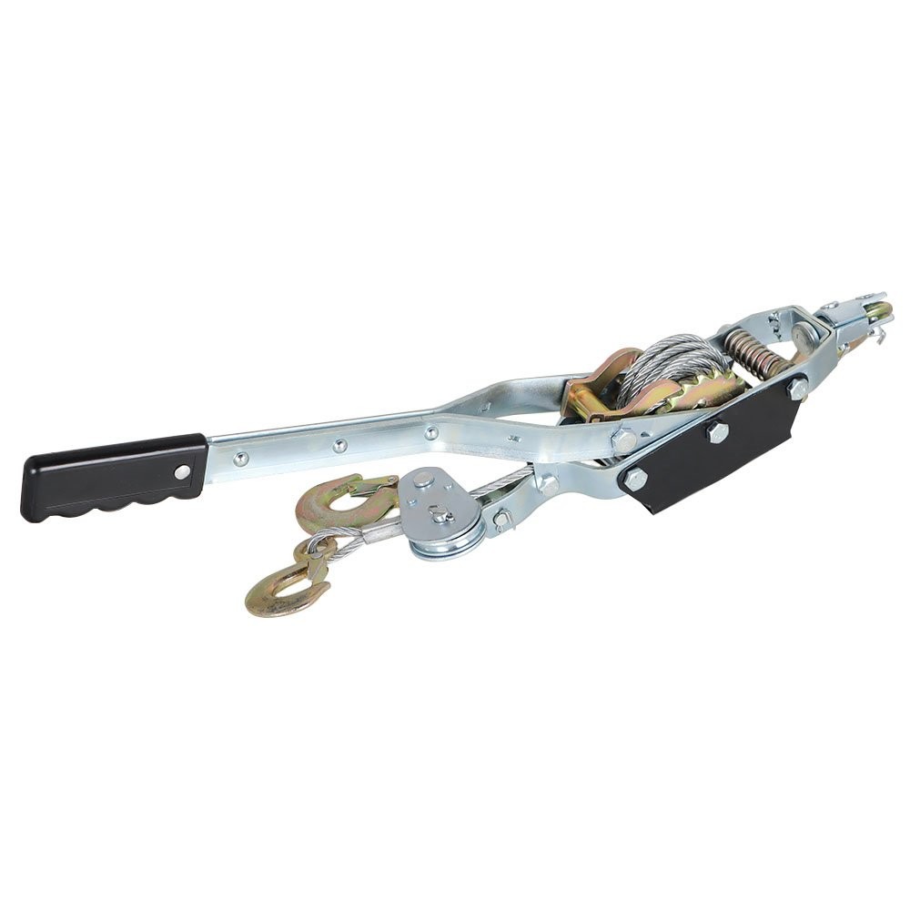 New 4T Hand Puller Cable Winch Puller Pulling Hand Rachet Dual Gear 3 Hooks