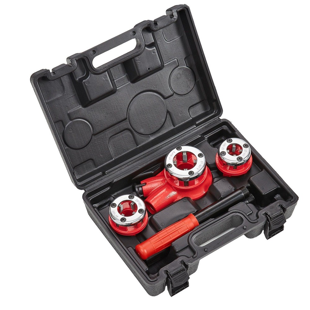 1/2" 3/4" 1" NPT Threading Set with 3 Dies for Construction Projects