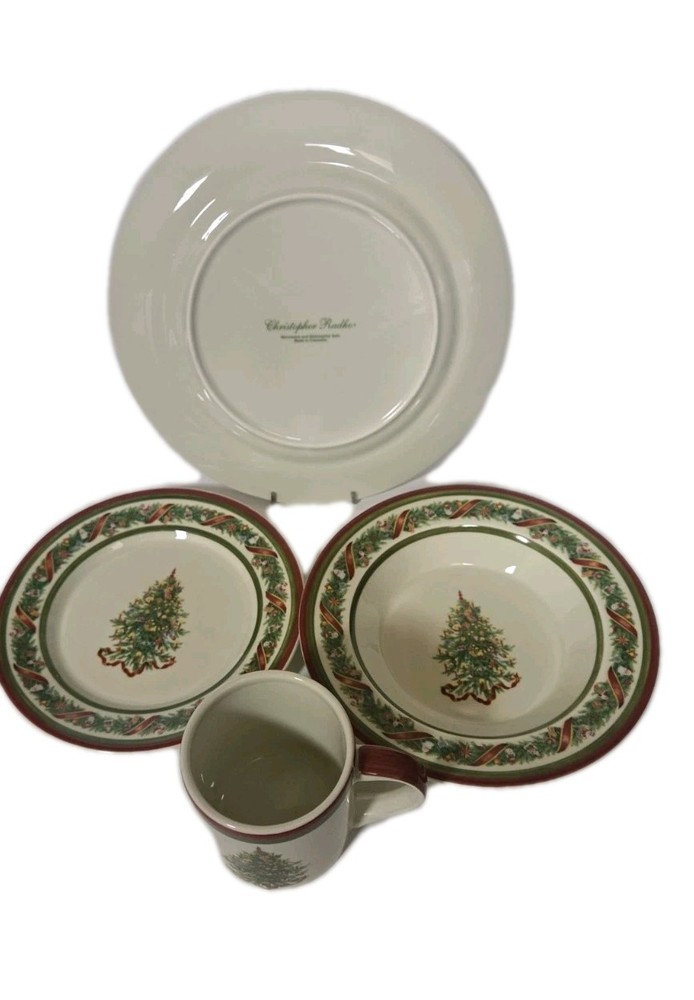 Vintage Christopher Radko Christopher's Tree 16 Piece Dinnerware Set Excellence