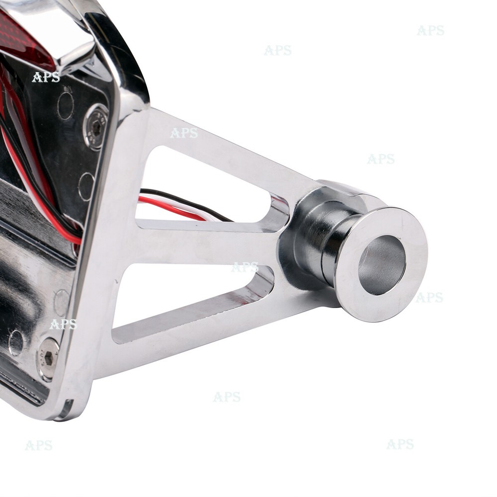 Motorcycle License Plate LED Tail Light Horizontal Mount Bracket Holder Custom
