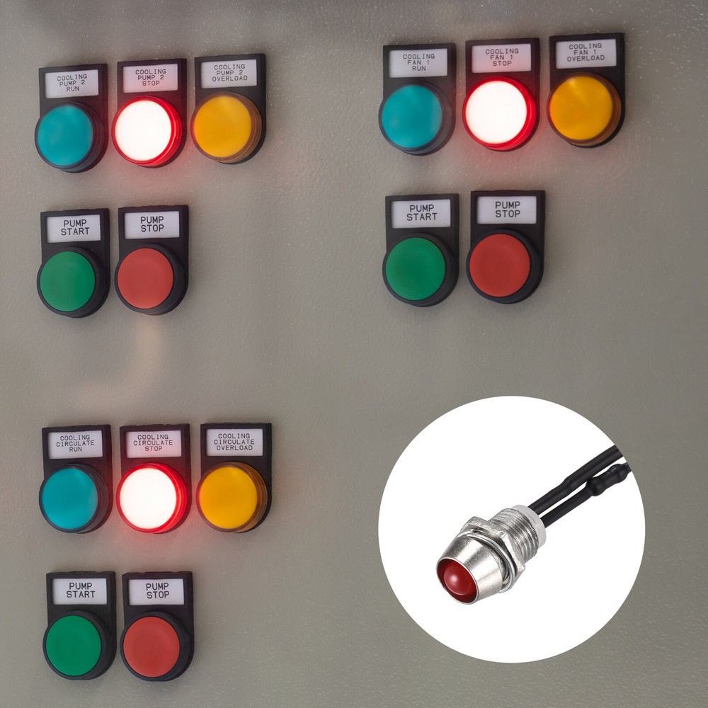 10 x LED Indicator Light Panel Mount Metal Shell Easy Connection AC/DC 110V 8mm