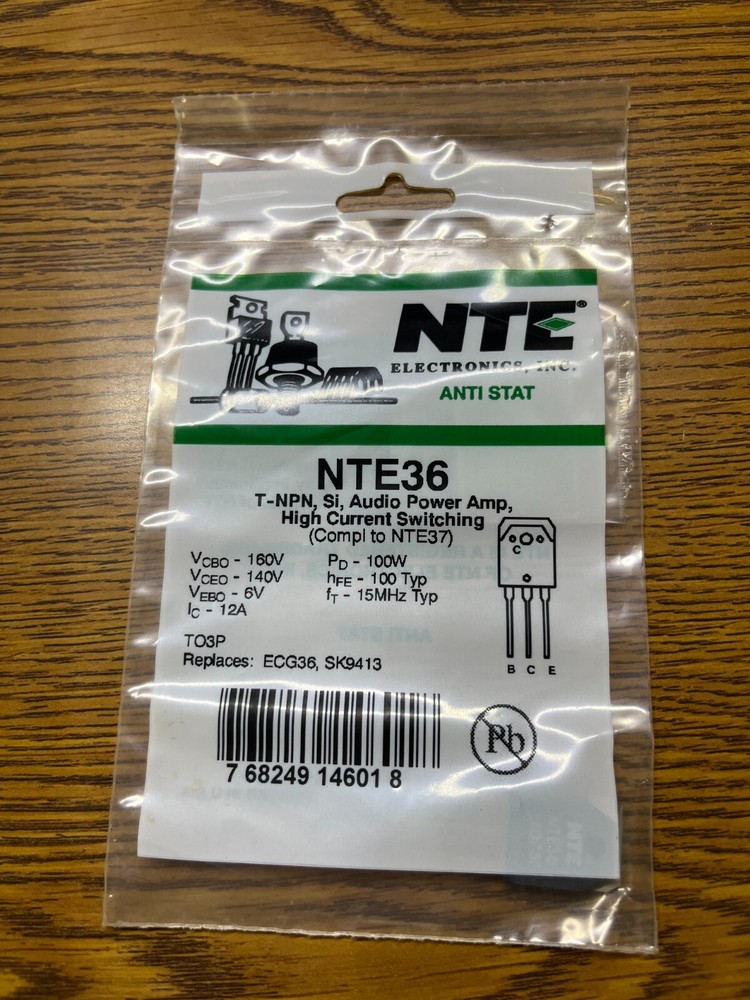 NTE36 NPN Silicone Audio Power Amp