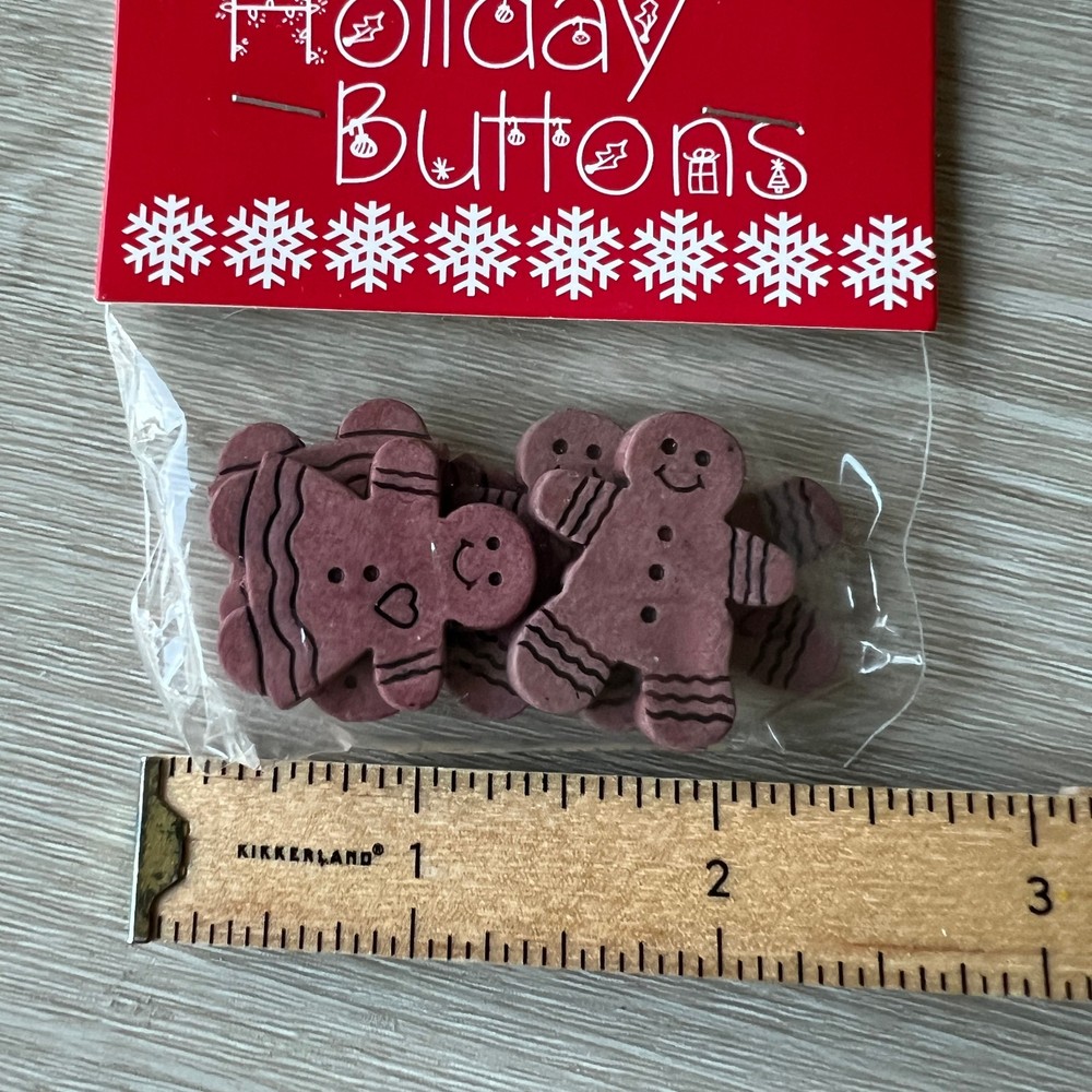 Gingerbread Men Holiday Buttons Flatbacks Embellishments