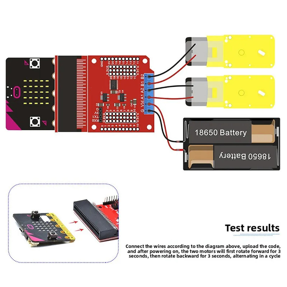 DC Motor Control Expansion Board Compatible with Tiny:bit Microcontroller