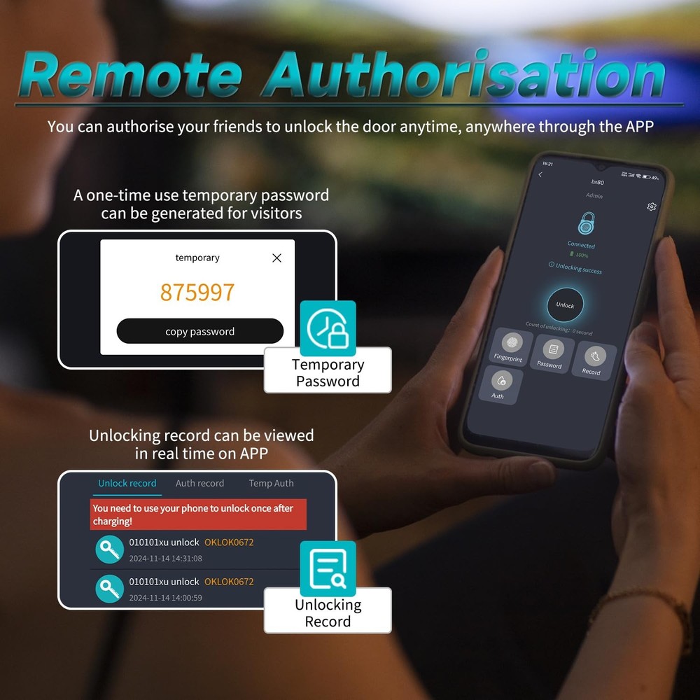 New Smart Lock Boxes, Fingerprint Key Box Bluetooth Key Box with App Control ...