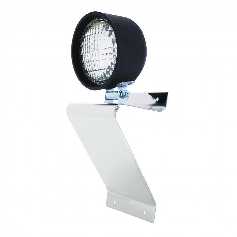 Stainless Triangle Light Bracket w/ Par 36 Rubber Working Light
