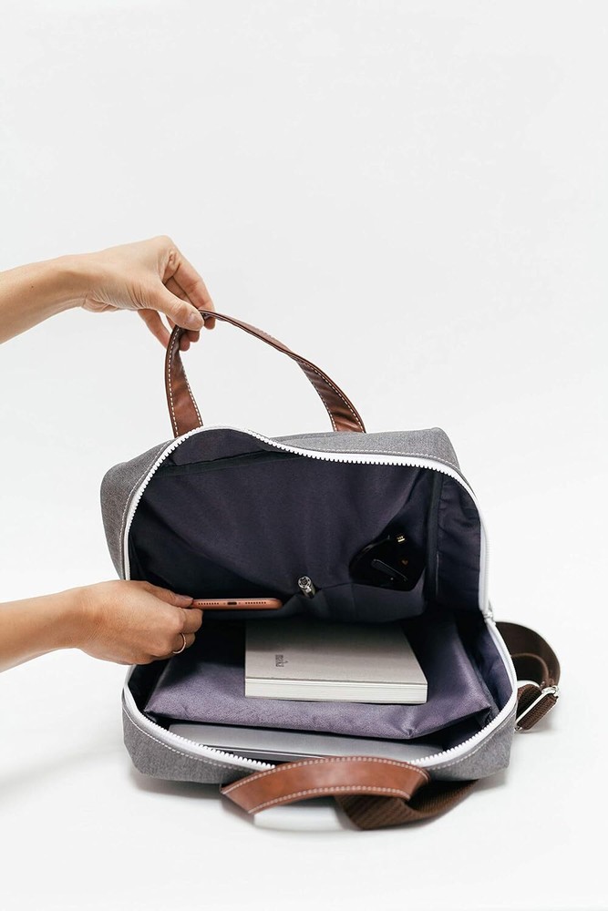 maika Zippered Backpack, Waxed Ash