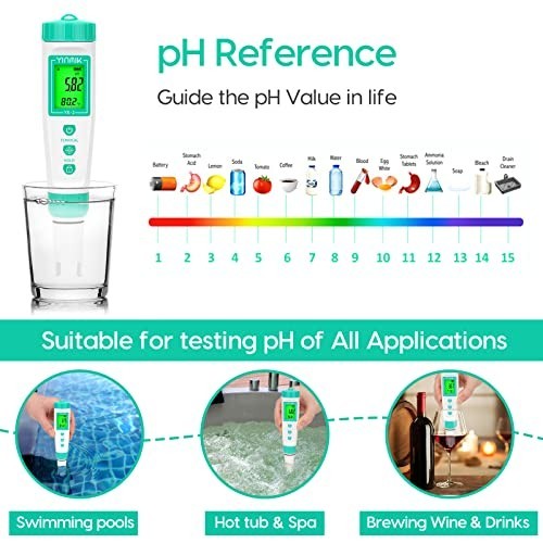 Digital pH Meter with Replaceable Probe - Pocket Tester for Hydroponics, Pools,