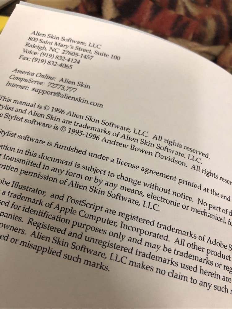 Alien Skin Software Stylist Version 1.0 Macintosh Apple Vintage Computer Disc