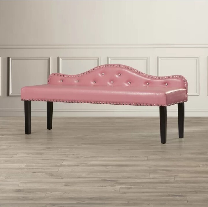 Faux Leather Pink Bench