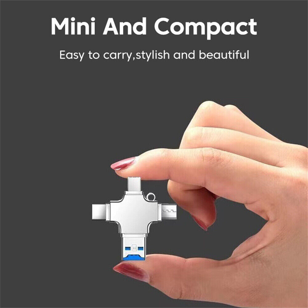 4 in 1 OTG Card Reader USB Micro TF Memory Card Adapter For iPhone Android PC US