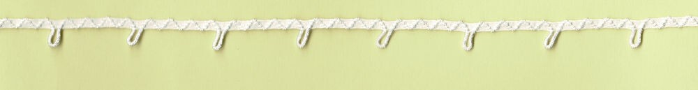 5 Yards 3/8" White Small Button Loop Trim 70800
