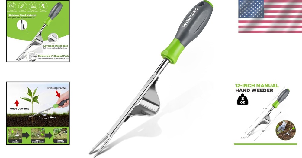 V-Shaped Fork Weed Puller Tool – Effortlessly Remove Weeds from Narrow Spaces