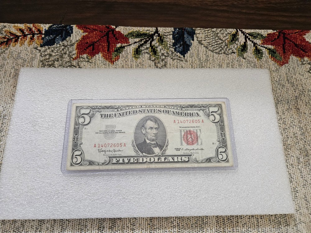 $5 Bill - Red Seal - Circulated
