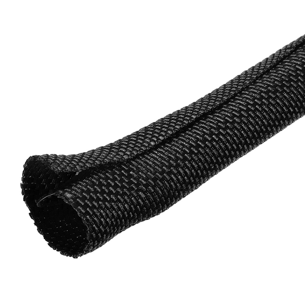 Wire Split Braided Cable Management Sleeve, Black (5/16" - 20 Feet)