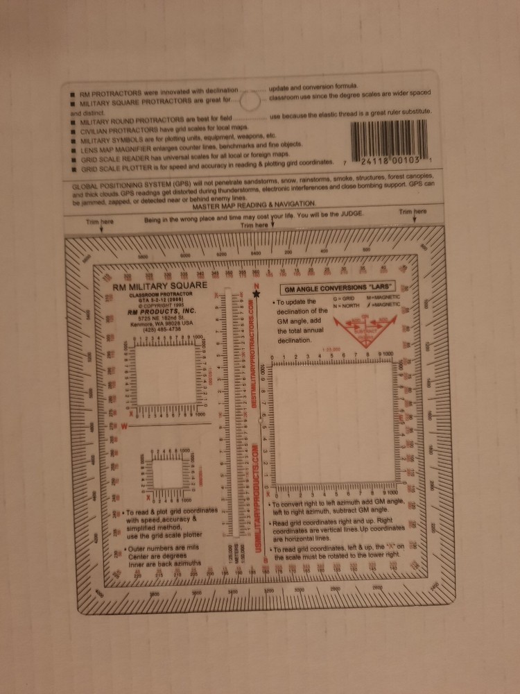 2 NEW RM PRODUCTS Military Square Protractor (Red)