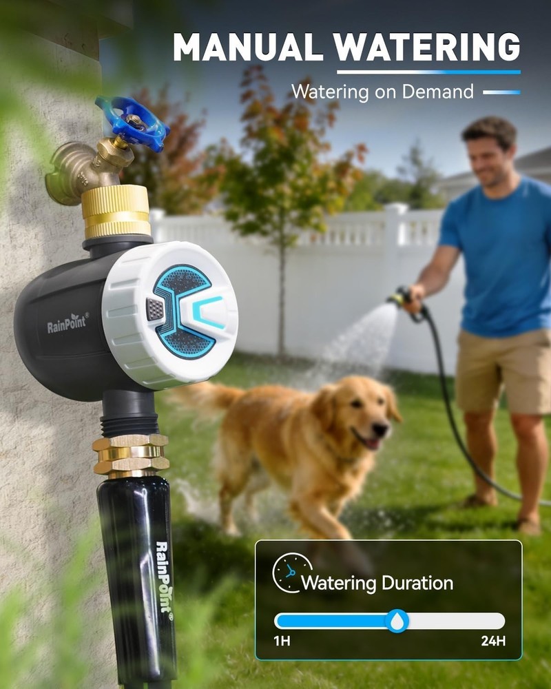 Durable Brass Inlet Smart Sprinkler Timer with App Control - Water Efficient