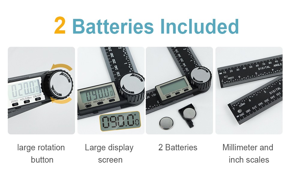 Digital Angle Ruler with 200mm Angle Finder for Woodworking/Construction Tools