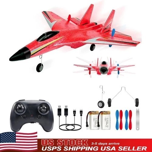 US STOCK 2.4G Remote Control RC Plane 2CH Airplane Glider Fixed Wing Stunt RTF