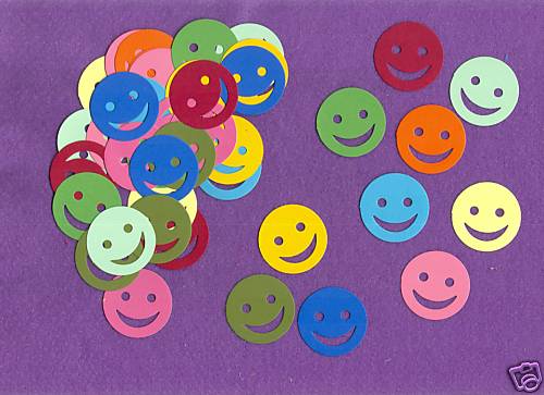 TINY HAPPY FACE SMILE die cuts scrapbook cards
