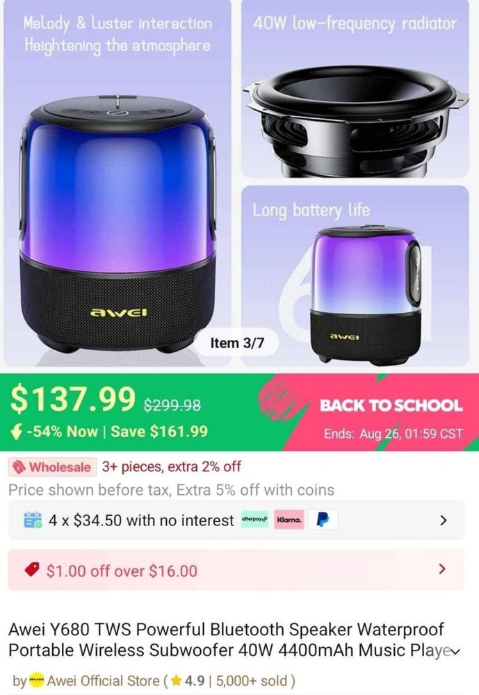 Awei Y680 Phantom Subwoofer Speaker