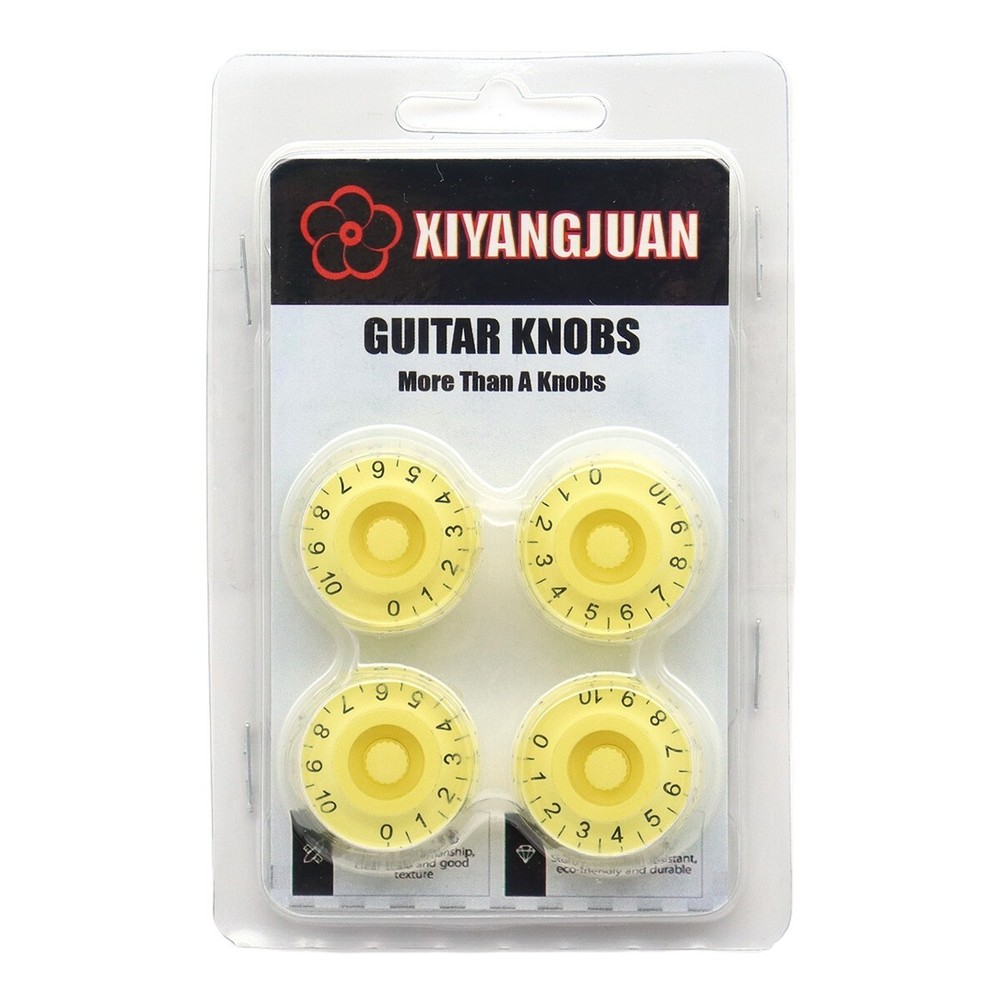 4Pcs Cream Guitar Knobs Bass Knobs Push-in Volume Amplifier Audio Control Knobs