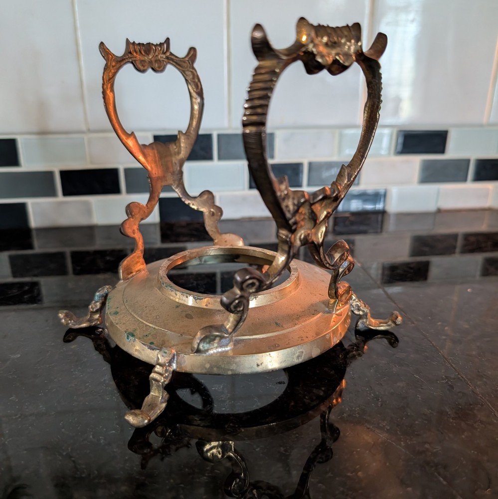 Tilting Brass Teapot- Kettle Burner/ Warming Stand