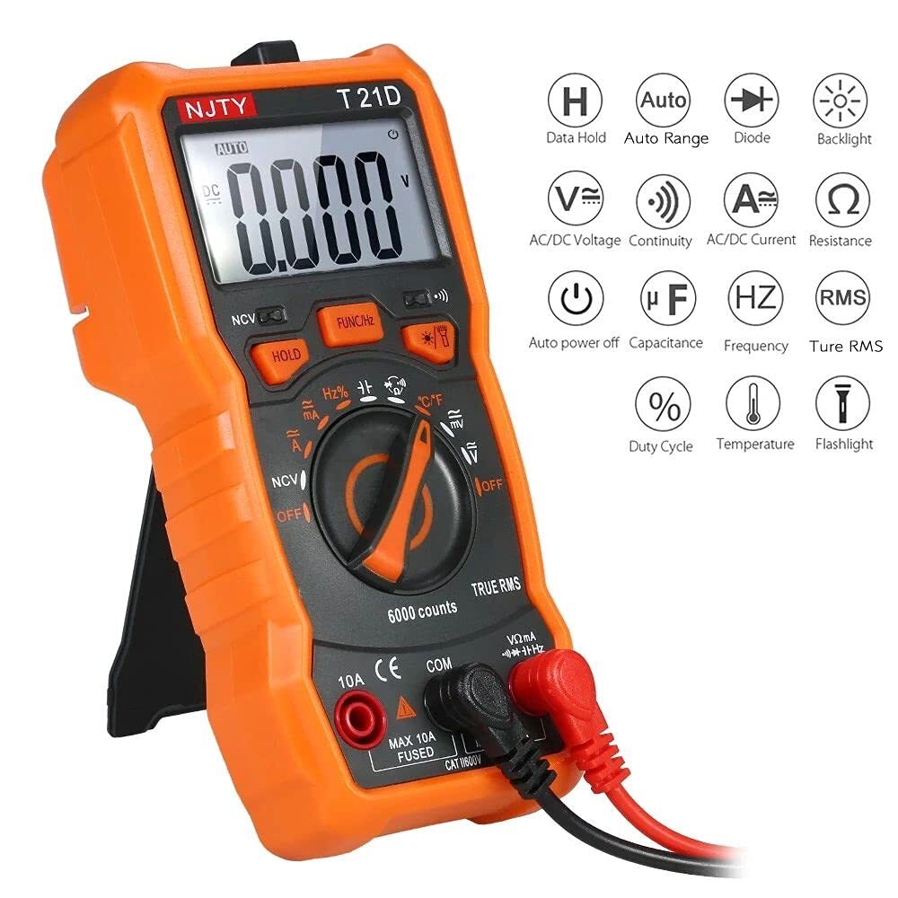 SATMW T21D Mini Digital Multimeter 6000 Counts Multi-Functional Non Contact True