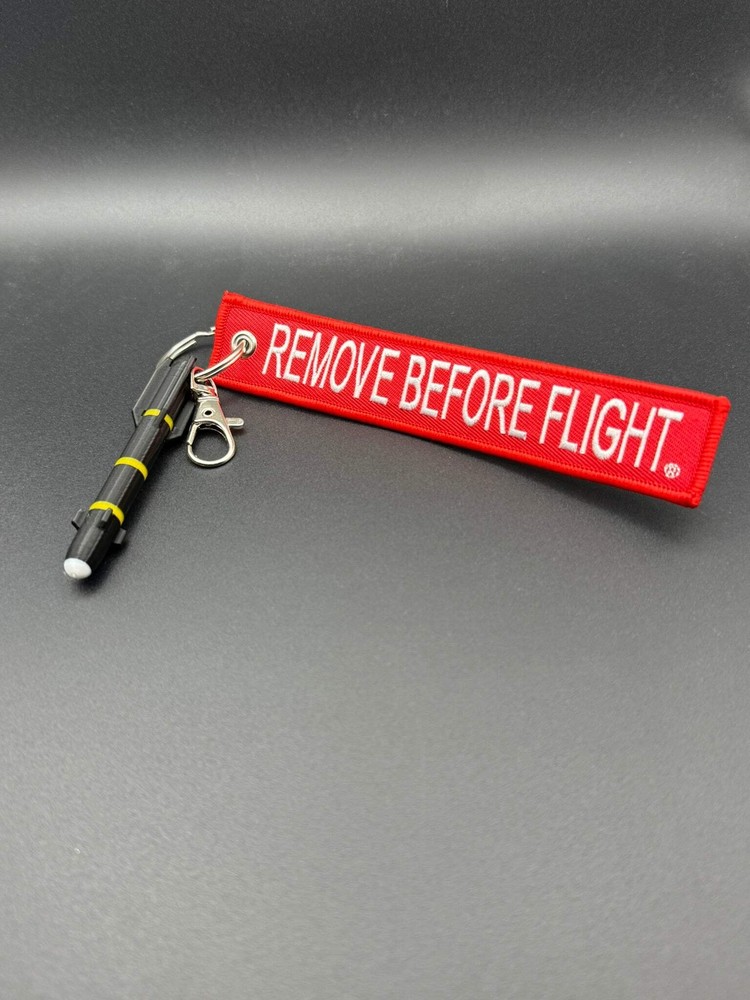 Hellfire Missile Keychain with Remove Before Flight Tag
