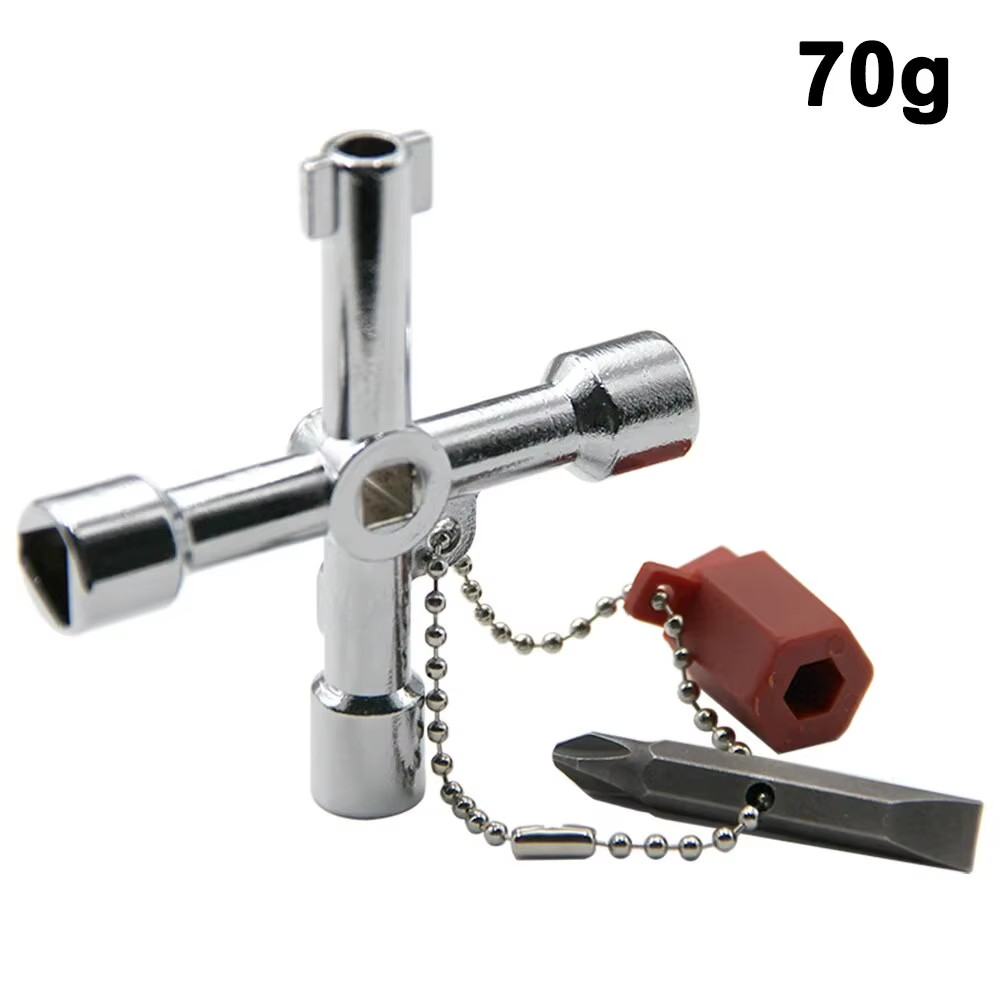 4In1 Silver Key Wrench Electrical Elevator Control Cabinet Valve Inner Triangle