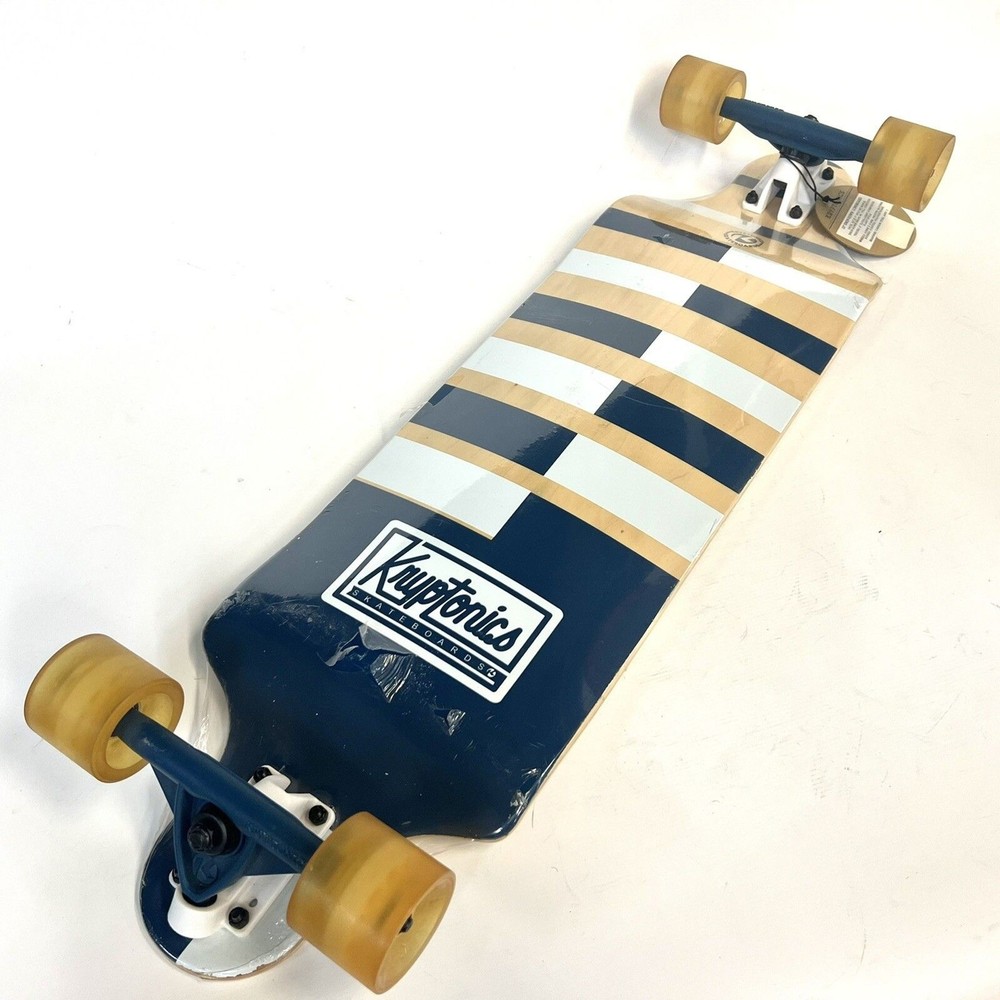 Kryptonics 32” Drop-Down Full Concave Longboard Skateboard Maple Checkered NEW