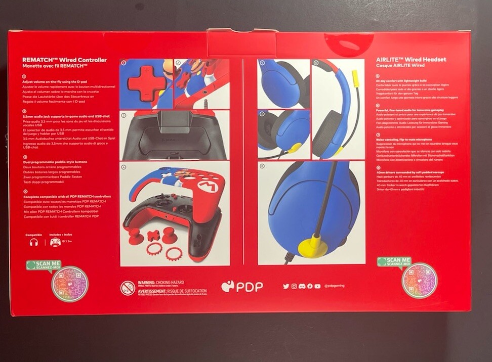 Official Nintendo Switch Wired Headset + Controller [ Power Pose Mario ] NEW