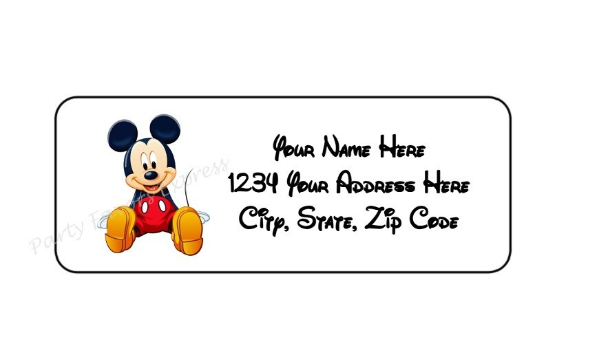 30 MOUSE PERSONALIZED RETURN ADDRESS LABELS 1 in X 2.625 in