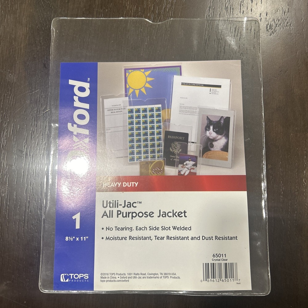 80 Count Oxford Utili-Jac Heavy-Duty Clear Plastic Document Protector