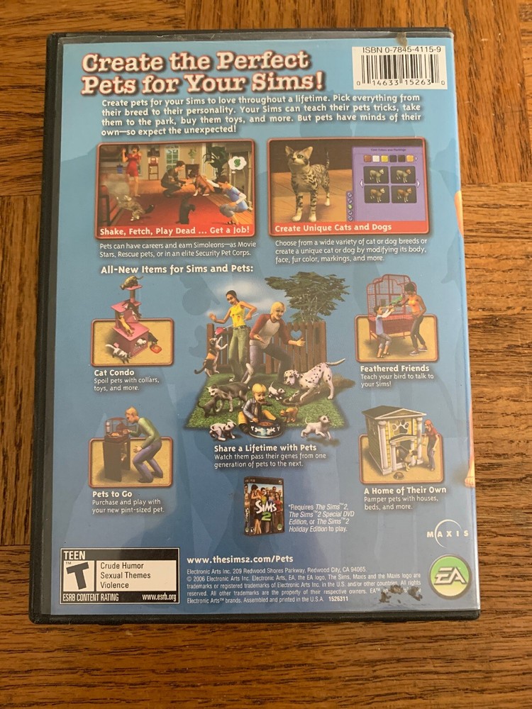 The Sims 2 Pets Expansion Pack CD Rom Game