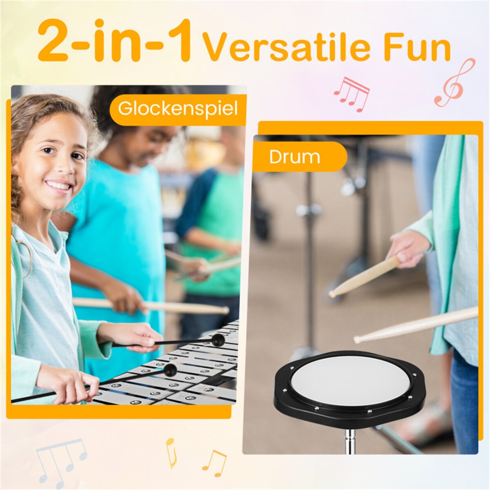 30 Notes Percussion Glockenspiel with Mallets Sticks Stand