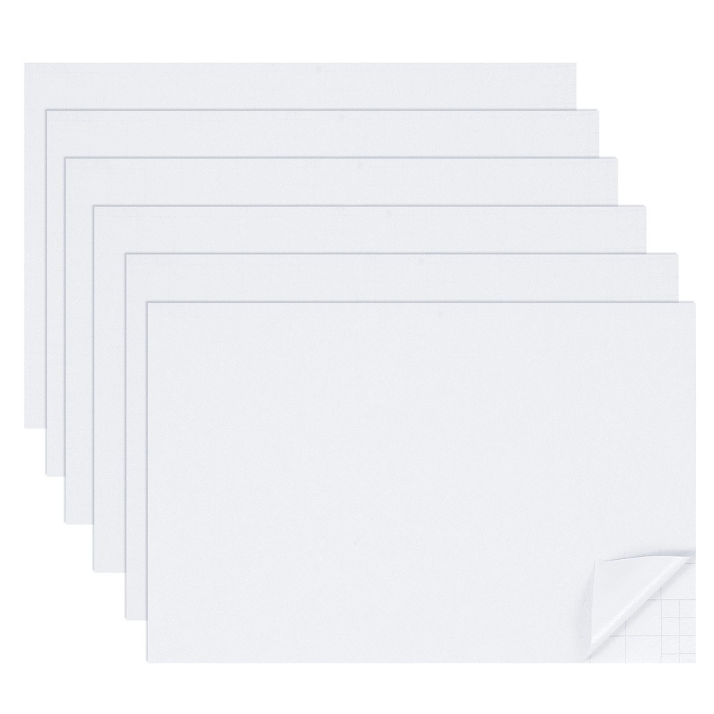 6 Sheets Silk Pattern Self-Adhesive Flooring Wall White