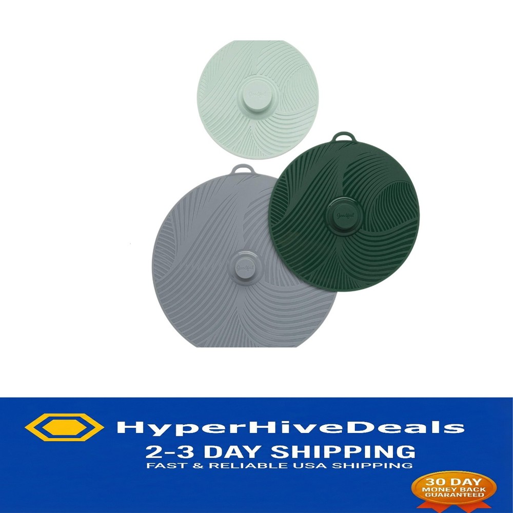 Silicone Suction Seal Lids - 3 Multisized Dishwasher Safe Kitchen Tools