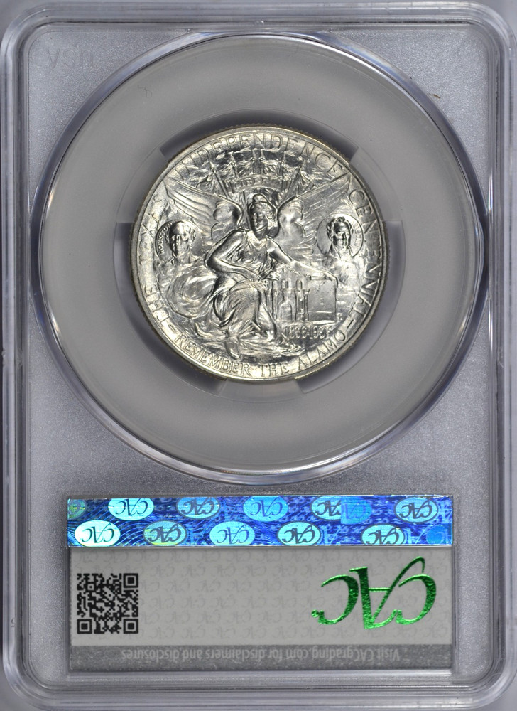 1937-D TEXAS COMMEMORATIVE HALF DOLLAR CACG MS65 CAC BLAST WHITE