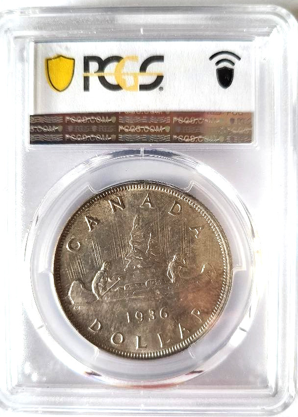 1936 Canada 1 Dollar Silver PCGS MS 64