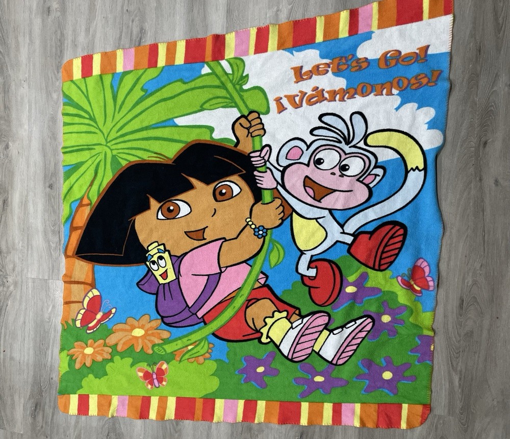 Dora the Explorer Plush Throw Blanket Boots Nickelodeon 45x45
