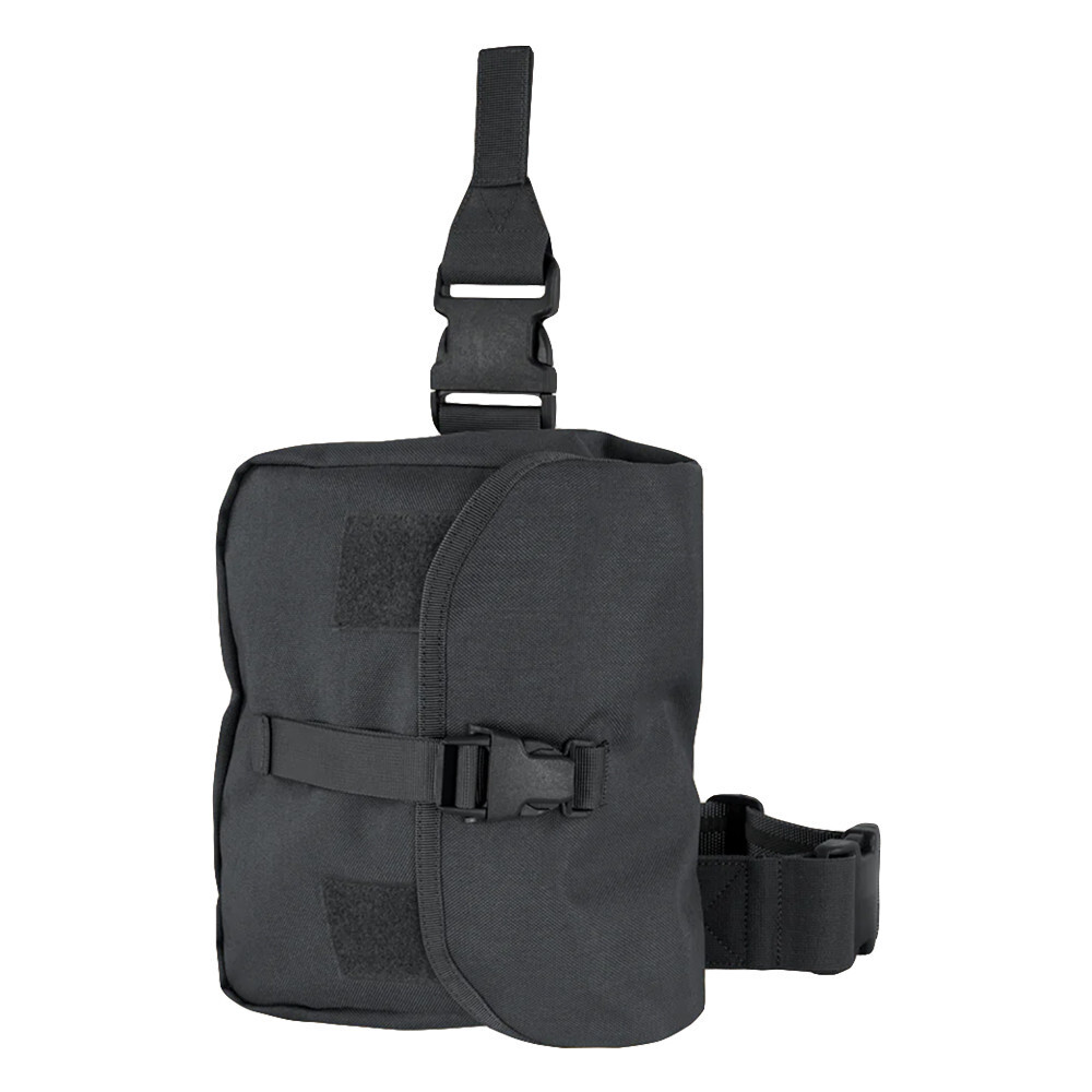 Tactical Gas Mask Drop Leg Pouch Rig Black