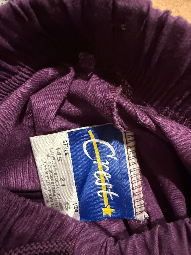 CREST UNIFORM SCRUB SETS EGGPLANT & BRIGHT ORANGE INCLUDES JACKET & PANTS (H)