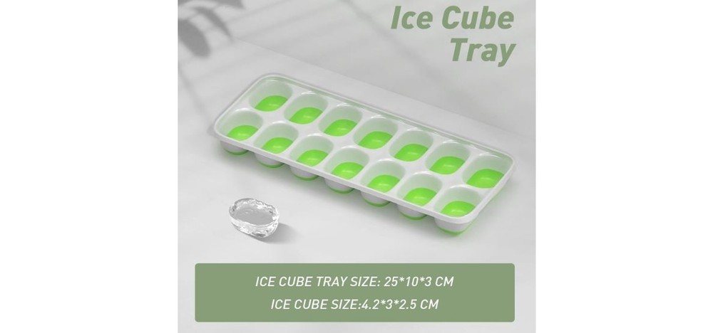 4-Pack Stackable Ice Cube Trays with Lids,Durable Silicone/BPA-Free Freezer Tray