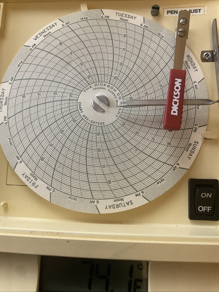 Dickson Temperature Chart Reader - Model SL490F7 Battery Operated