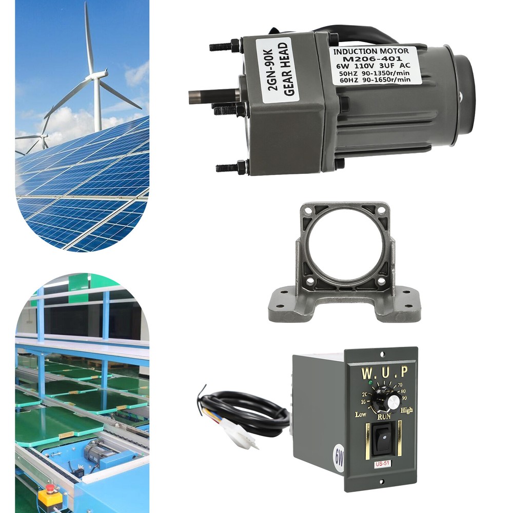 1 AC 110v Worm Gear Motor with 6w Power+ Variable Speed Reduction Controller